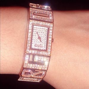 Dolce & Gabbana Rose Gold Pavè Crystal Shout Watch